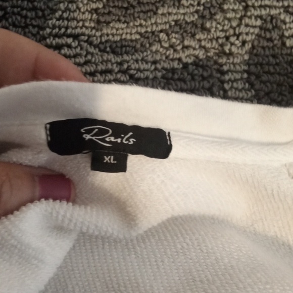 Rails Theo Dip Dye Sweatshirt Terry Cloth Charcoal Womens Xl - Picture 5 of 11